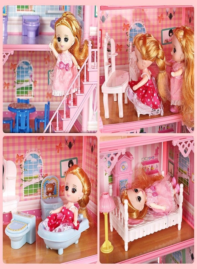RABJET Dream Doll House Girls Toys,Doll House, 4 Story 11 Rooms Dollhouse with 2 Dolls, Dollhouse Furniture Accessories, Toddler Playhouse Gift for 3 4 5 6 7 8 9 10 Year Old Girls Toys, Multicolor - Image 5